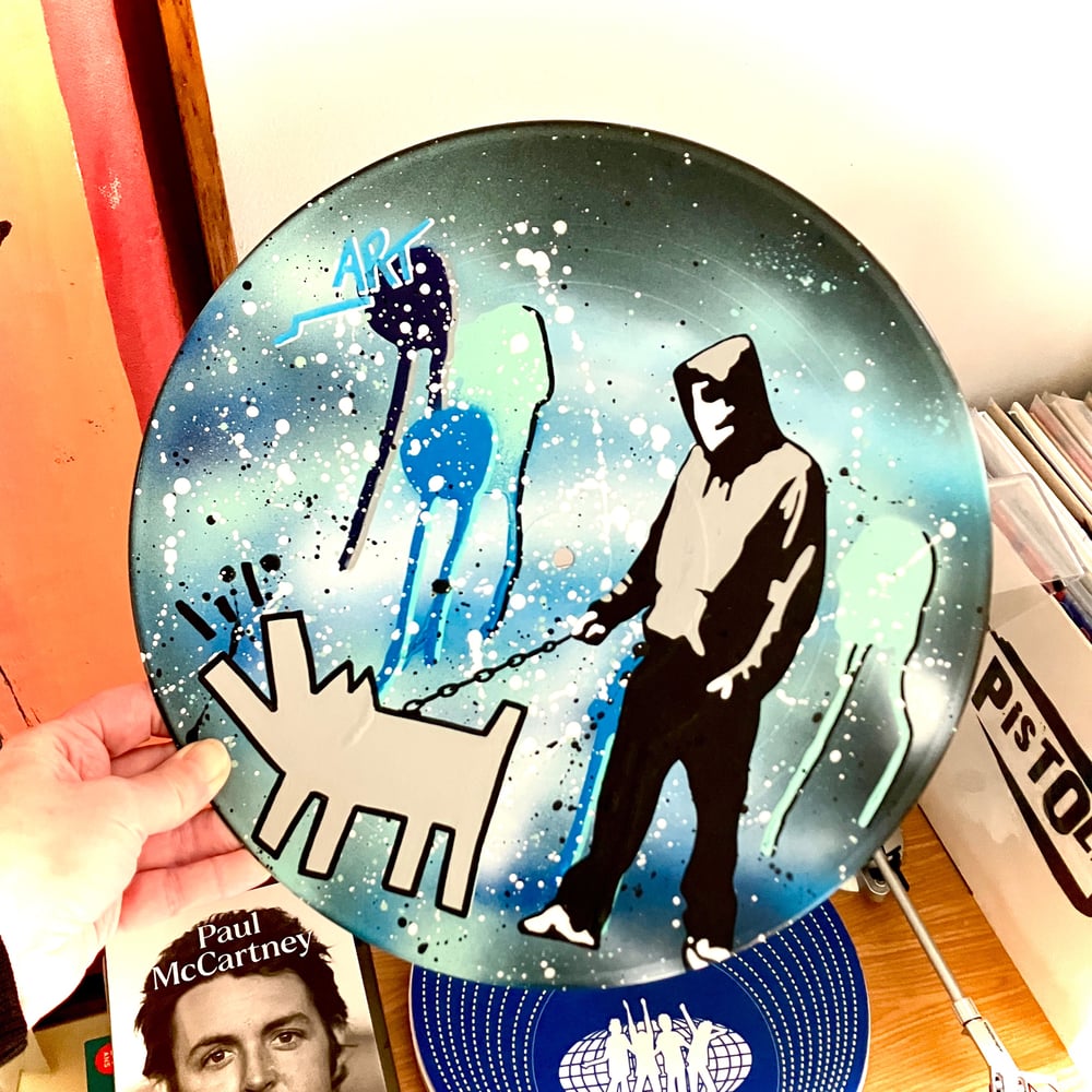 Image of Vinyle Banksy "Choose your Weapon" bleu et gris