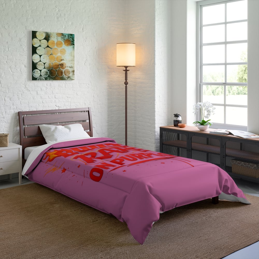 Image of Built Rare On Purpose Pink Comforter — Bold Motivational Bedding
