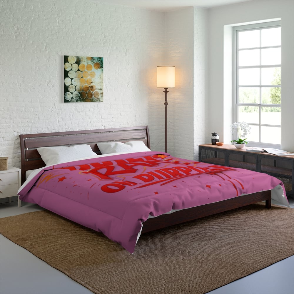Image of Built Rare On Purpose Pink Comforter — Bold Motivational Bedding