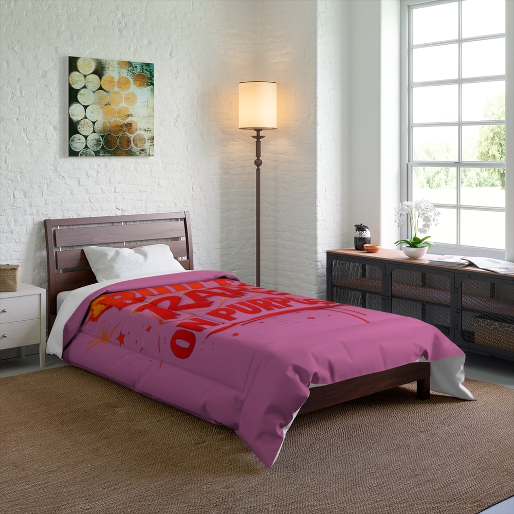 Image of Built Rare On Purpose Pink Comforter — Bold Motivational Bedding