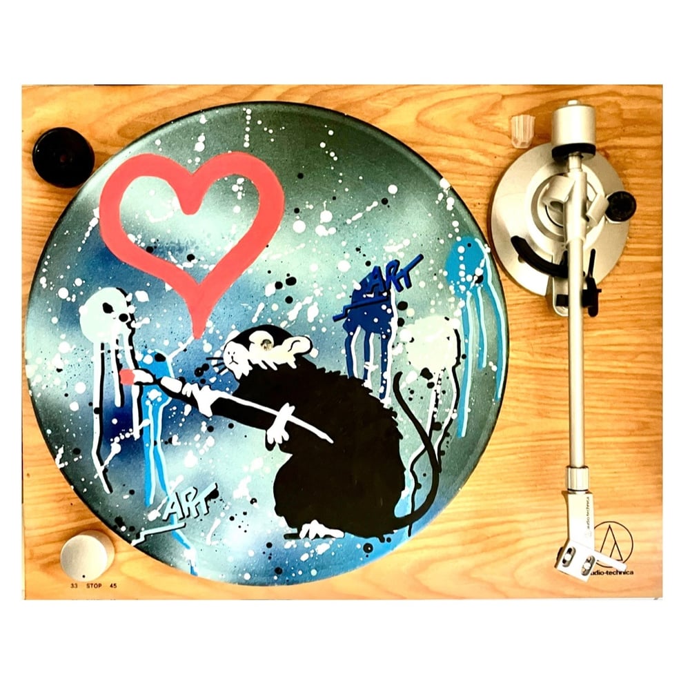 Image of Banksy "Love Rat" Bleu