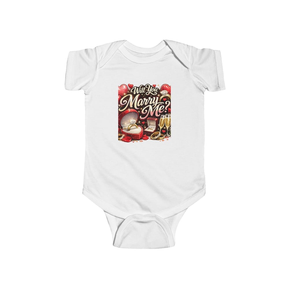 Image of Baby Bodysuit “Will You Marry Me?” Proposal Graphic Infant Onesie