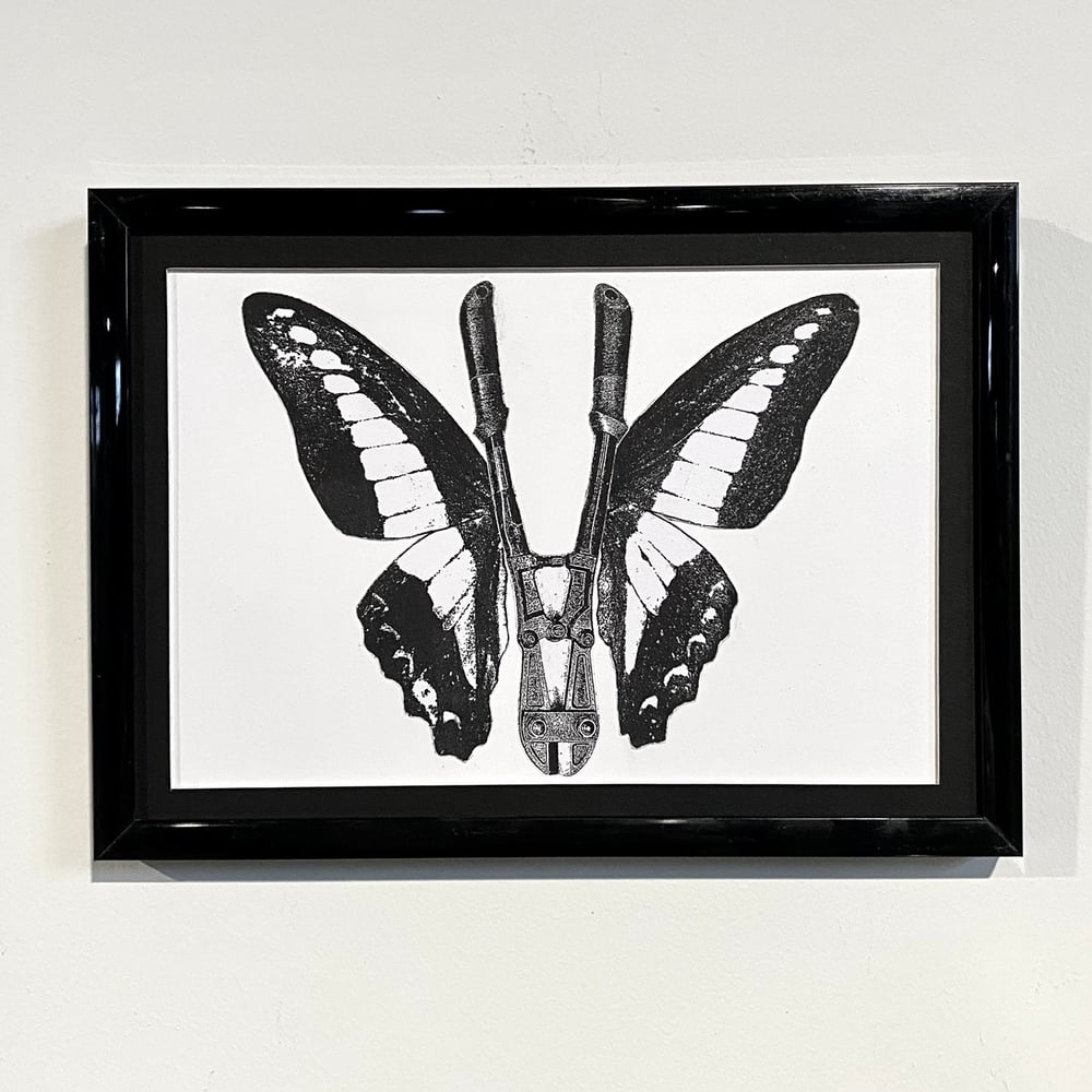 Image of 'butterfly boltcutter' original collage