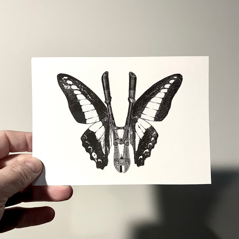 Image of 'butterfly boltcutter' original collage