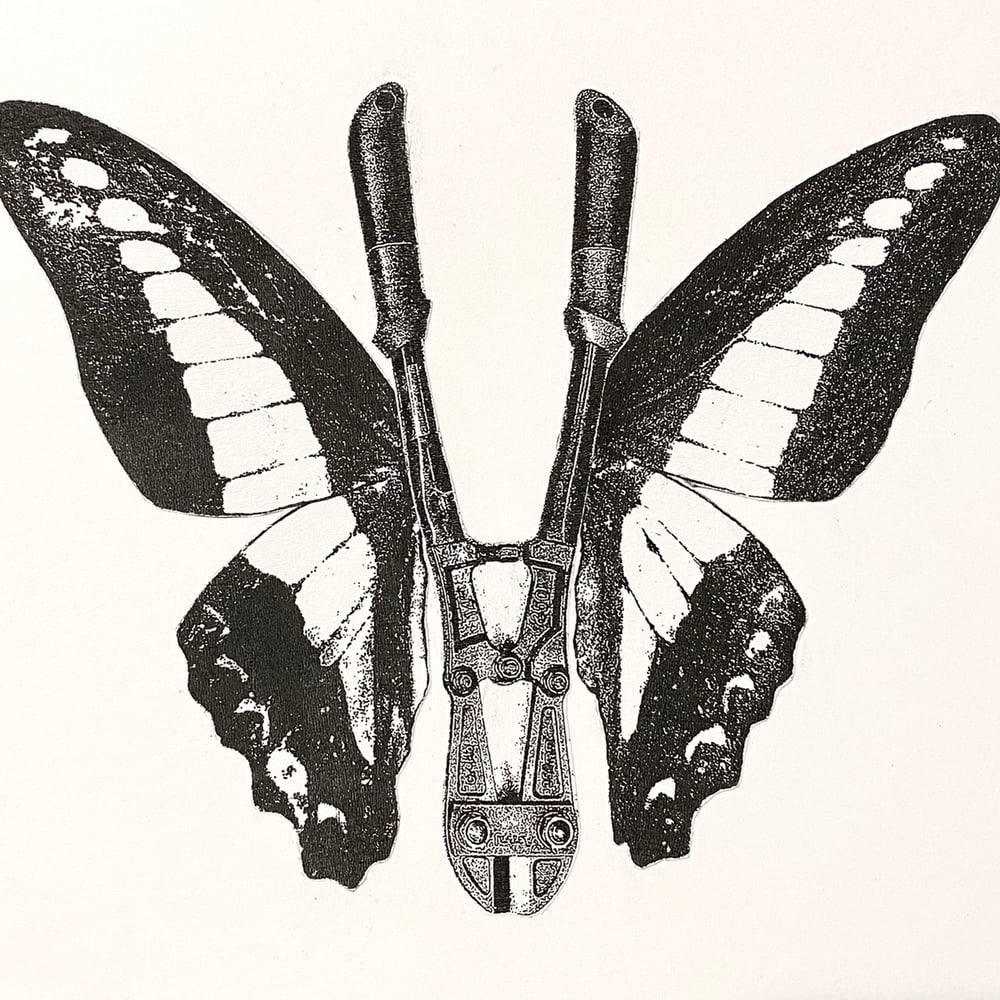 Image of 'butterfly boltcutter' original collage