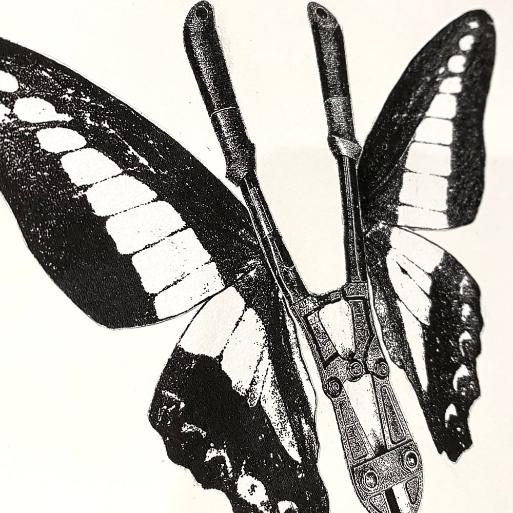 Image of 'butterfly boltcutter' original collage