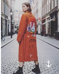 Image 1 of UPCYCLED  ¥ UNISEX ¥ VINTAGE TRENCHCOAT ¥ IBIZA¥ HANDPAINTED