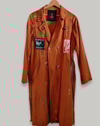 Image 2 of UPCYCLED  ¥ UNISEX ¥ VINTAGE TRENCHCOAT ¥ IBIZA¥ HANDPAINTED