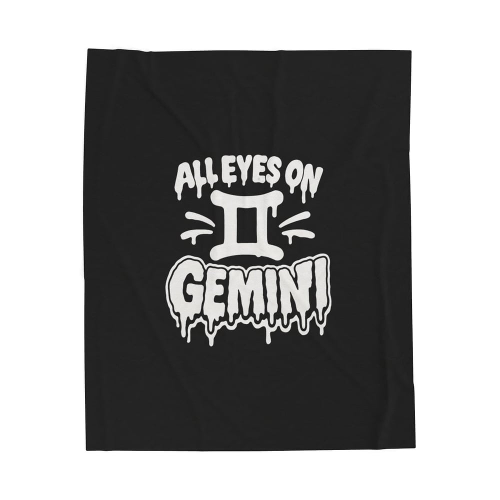 Image of All Eyes on Gemini Velveteen Plush Blanket — Zodiac Gift for Gemini Birthdays