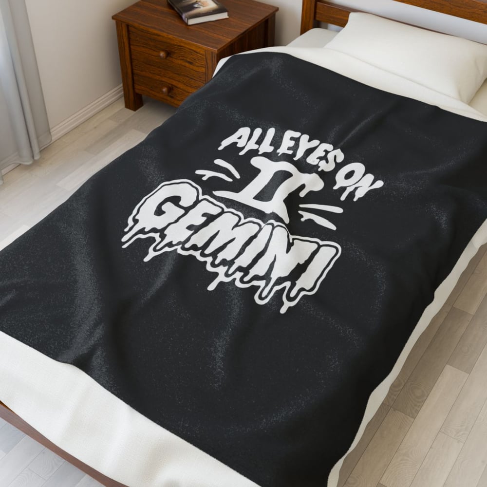 Image of All Eyes on Gemini Velveteen Plush Blanket — Zodiac Gift for Gemini Birthdays