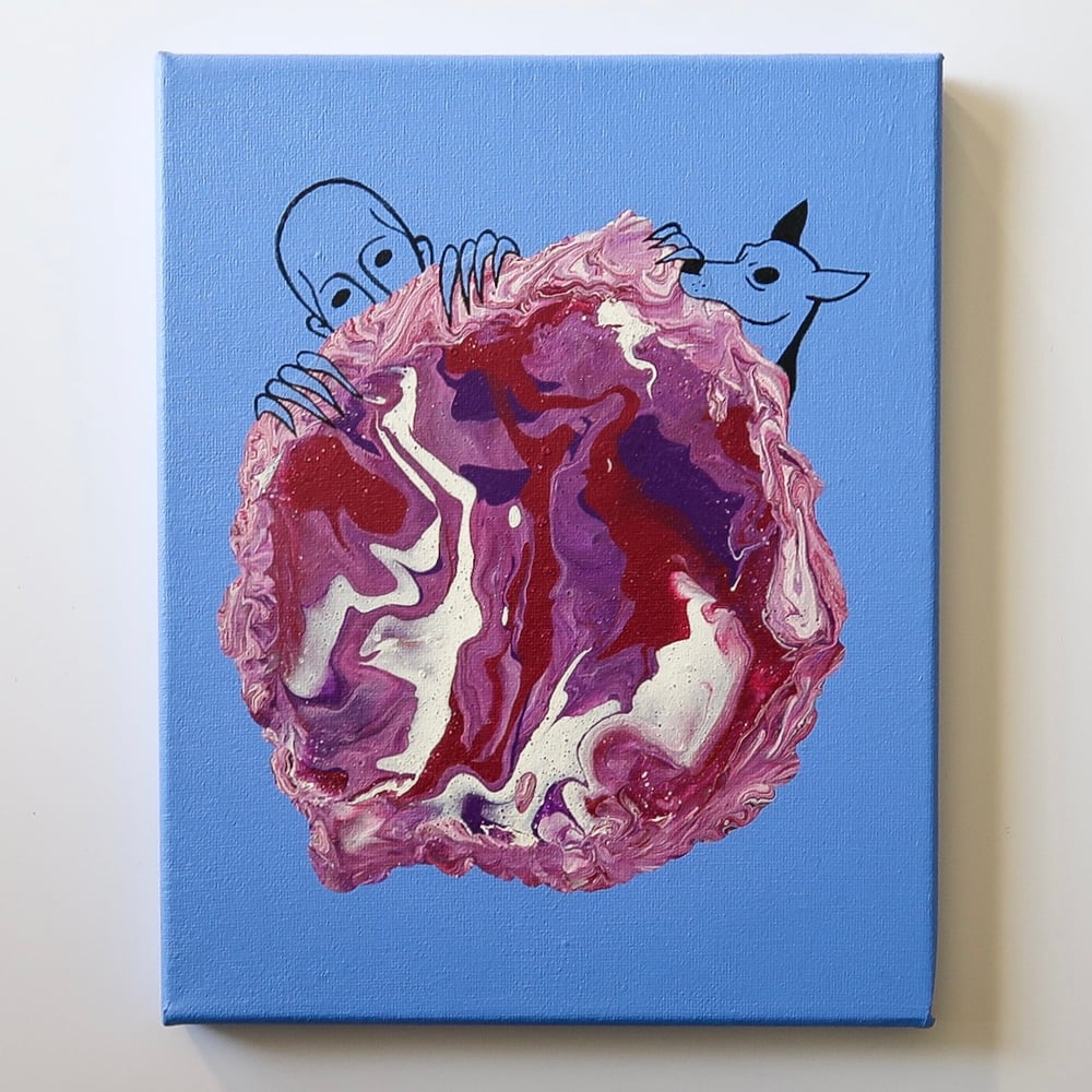 Image of Acrylic Pour on Canvas- Romulus