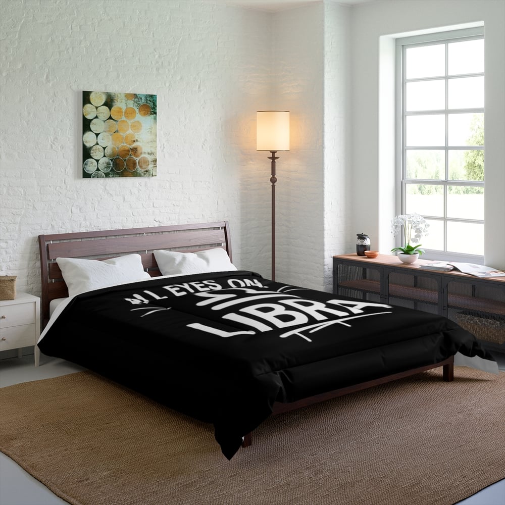 Image of All Eyes On Libra Comforter - Zodiac Astrology Bedding for Libra Fans