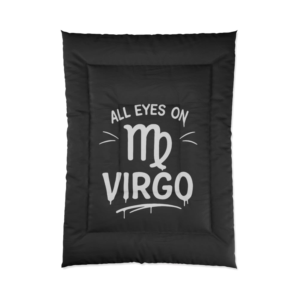 Image of All Eyes on Virgo Comforter — Zodiac Astrology Bedroom Throw for Virgo Fans