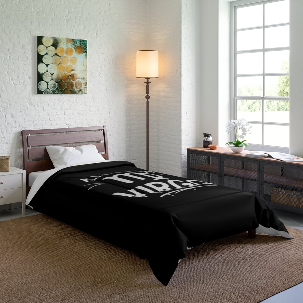 Image of All Eyes on Virgo Comforter — Zodiac Astrology Bedroom Throw for Virgo Fans