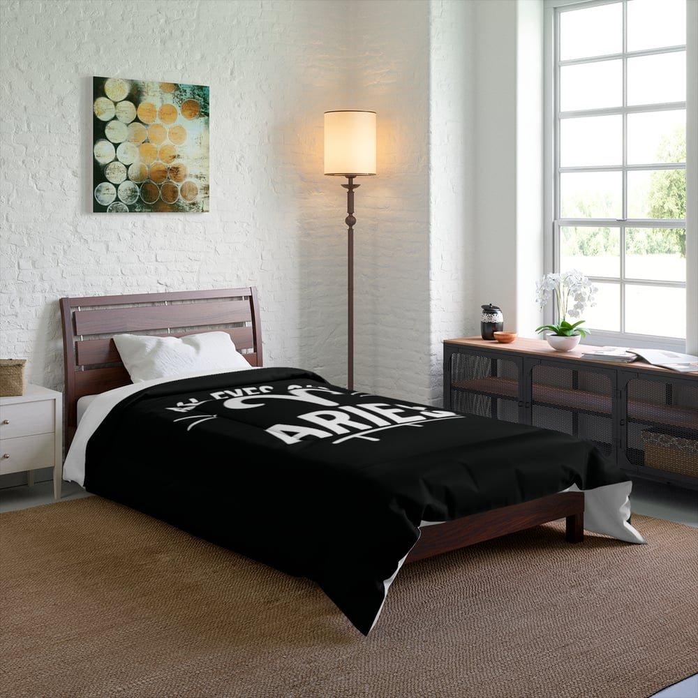 Image of All Eyes On Aries Comforter – Zodiac Ram Astrology Bedding for Aries Fans