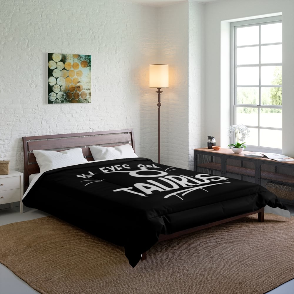 Image of All Eyes On Taurus Comforter — Zodiac Taurus Astrology Bedding