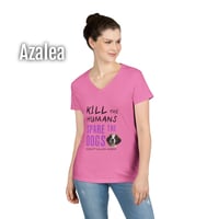 Image 3 of Spare the Dogs (St. Bernard) Women's V-Neck T-shirt