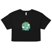 Image 1 of Duck pond art crop top, duck graphic crop top