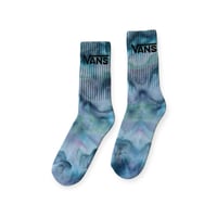Image 1 of M/L Adult VANS Hand-Dyed Crew Socks in Tide Pool Ice Dye