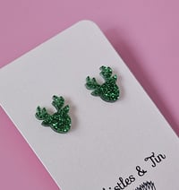 Image 3 of Glitter Reindeer Studs