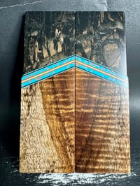 Image 2 of Mammoth Tusk & Curly Koa Segmented Knife Scales 1