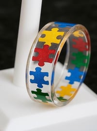 Image 2 of Autism Awareness Puzzle Ring – Colorful Symbol of Love & Understanding