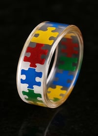 Image 4 of Autism Awareness Puzzle Ring – Colorful Symbol of Love & Understanding