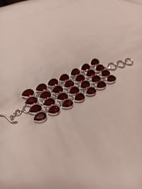 Image 7 of PINK TOPAZ BRACELET,  PURPLE MOHAVE AND  GARNET NECKLACE AND GARNET EARRING SET