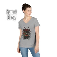 Image 2 of Red Inside - Overrun Hospital Women's V-neck T-shirt