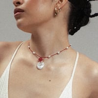 Image 2 of Cornflake Pearl Amulet Necklace