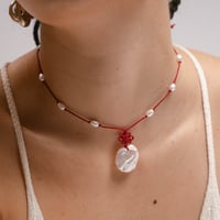 Image 3 of Cornflake Pearl Amulet Necklace
