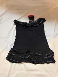 Image 3 of Vintage 2000s Miss Selfridge black sparkly bandeau top 