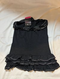 Image 4 of Vintage 2000s Miss Selfridge black sparkly bandeau top 