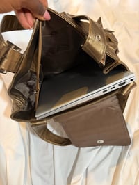 Image 6 of Nicole Y2K deadstock gold bronze  avant garde mcbling shoulder bag silver hardware and buckle detail