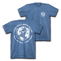 Image 1 of " GLOBAL ENTERPRISE " HEAVYWEIGHT TEE - INDIGO BLUE/WHITE