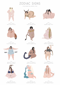 Image 1 of Curvy ladies - Zodiac Signs, A3