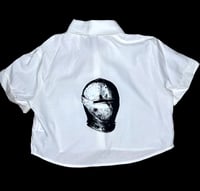 Image 2 of Medieval Cropped White Button Down- Medium 4