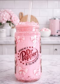 16 oz Dr. Pepper Snow Globe with Decorated ice Lid