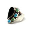 Onyx Teardrop Ring (Adjustable)