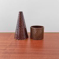 Image 1 of Gustavsberg Domino Small Brown Vases