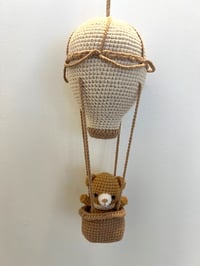 Image 1 of Handmade Crochet Beige Balloon with Bear