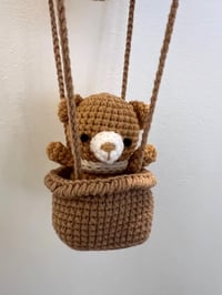 Image 3 of Handmade Crochet Beige Balloon with Bear