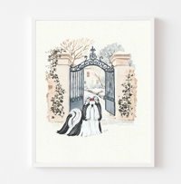 Shih Tzu "Winter Elegance" Art PRINT / MUG / NOTECARD Set from Original Painting