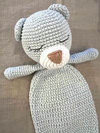 Image 2 of Sleepy Light Blue Bear Comfort Doll – 31 cm