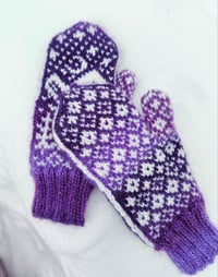 Image 2 of “Starry night” mittens - Purple - Ready to ship