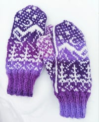Image 1 of “Starry night” mittens - Purple - Ready to ship