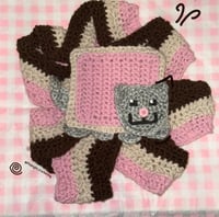 Crochet neapolitan Nyan cat scarf ᓚᘏᗢ‏𖦹
