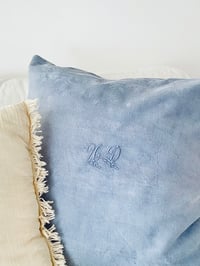 Image 3 of Antique damask linen cushion