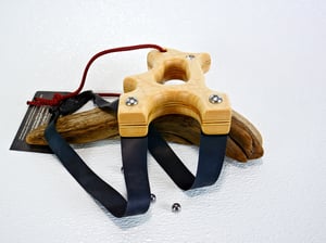 Image of Tiger Maple Wooden Sling Shot, The Hooligan, OOAK handmade Wood Catapult, OTF Slingshot