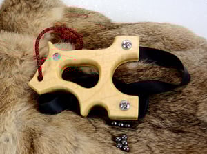 Image of Tiger Maple Wooden Sling Shot, The Hooligan, OOAK handmade Wood Catapult, OTF Slingshot